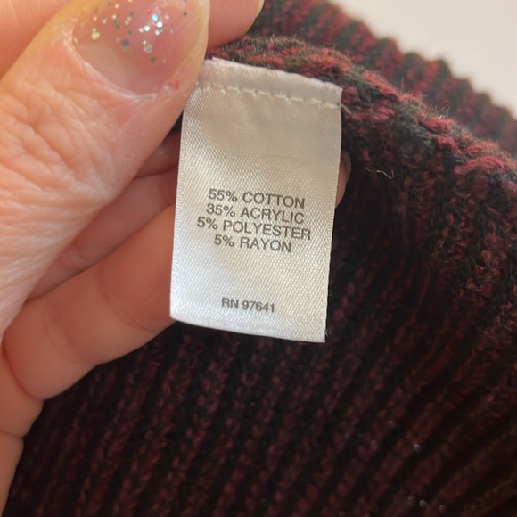 J. Jill purejill Long Line Open Front Cardigan Sweater Size XS Purple Black - Picture 5 of 8